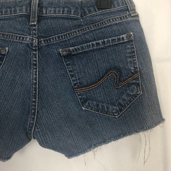 Mossimo Mid Rise Cut Off Jean Shorts Dark Wash Size 6 - Picture 9 of 11